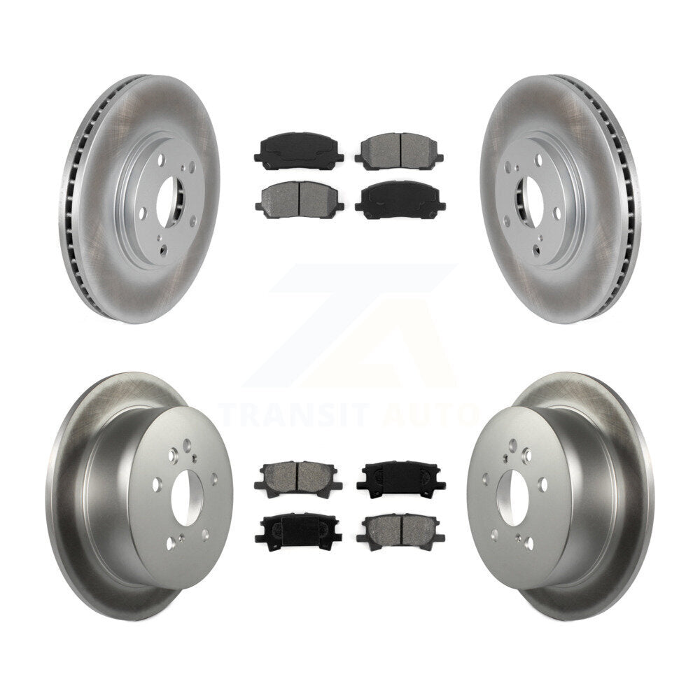 [Avant + Arrière] Kit de disque (revêtu) et plaquette (semi-métallique) de frein pour Toyota Highlander KGS-100850