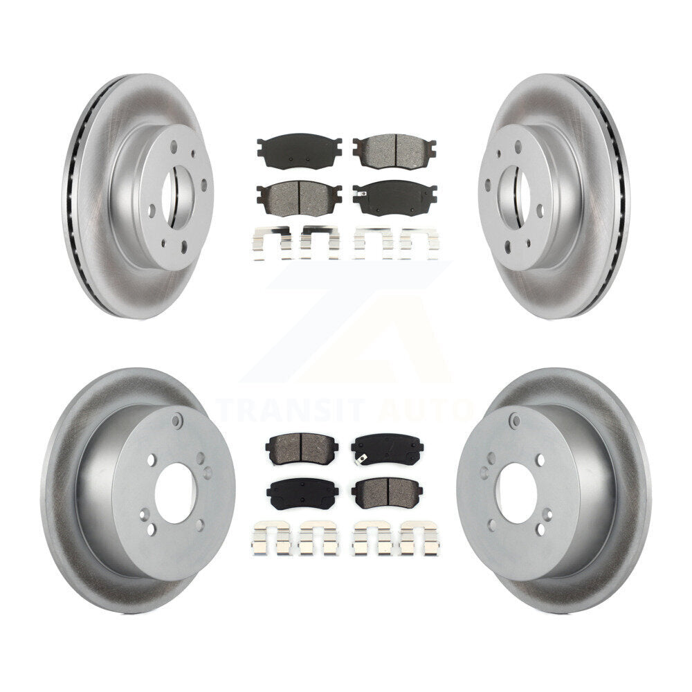 [Avant + Arrière] Kit de disque (revêtu) et plaquette (semi-métallique) de frein pour 2006 Hyundai Accent Hatchback KGS-100853
