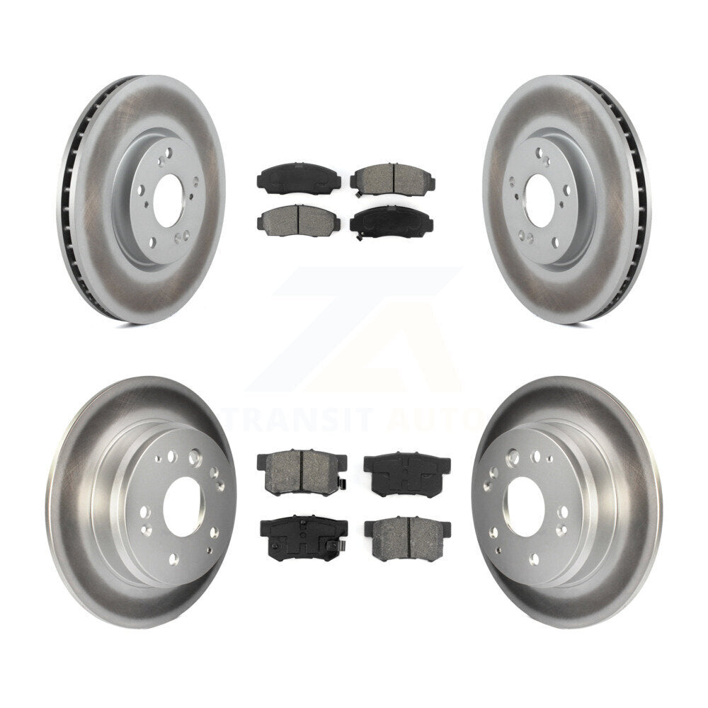 [Avant + Arrière] Kit de disque (revêtu) et plaquette (semi-métallique) de frein pour 2004-2005 Acura TL Automatic transmission KGS-100855