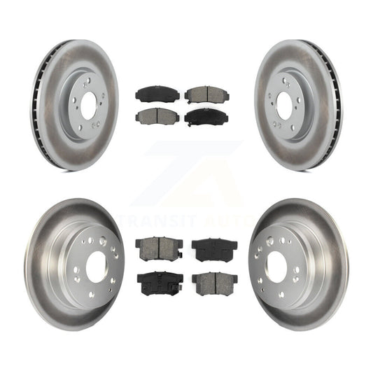 [Avant + Arrière] Kit de disque (revêtu) et plaquette (semi-métallique) de frein pour 2004-2005 Acura TL Automatic transmission KGS-100855
