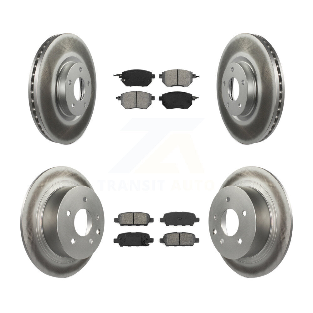 [Avant + Arrière] Kit de disque (revêtu) et plaquette (semi-métallique) de frein pour Nissan Altima Maxima KGS-100856