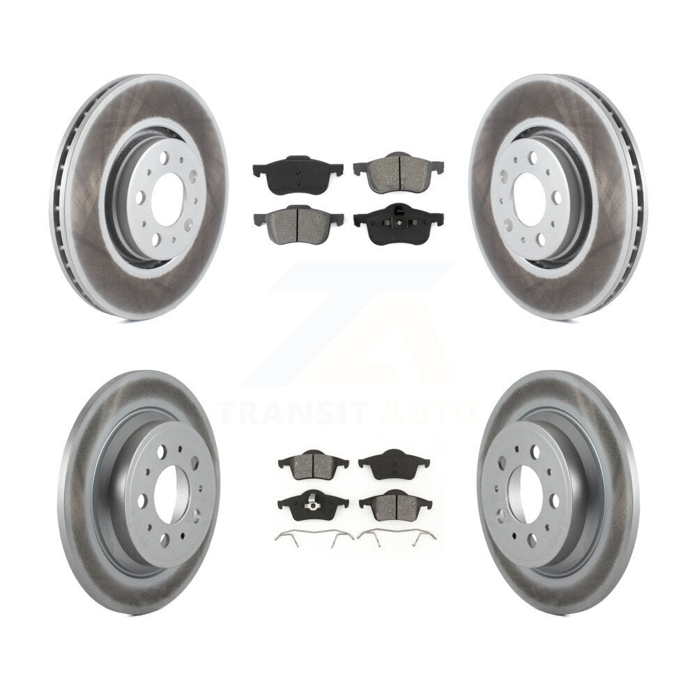 [Avant + Arrière] Kit de disque (revêtu) et plaquette (semi-métallique) de frein pour 2008 Volvo S60 avec 316mm Diameter Rotor KGS-100858