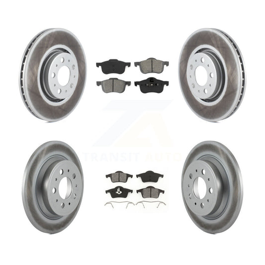 [Avant + Arrière] Kit de disque (revêtu) et plaquette (semi-métallique) de frein pour 2008 Volvo S60 avec 316mm Diameter Rotor KGS-100858