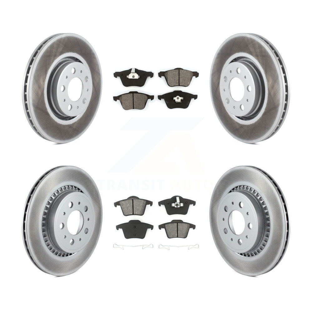[Avant + Arrière] Kit de disque (revêtu) et plaquette (semi-métallique) de frein pour 2003-2014 Volvo XC90 avec 316mm Diameter Rotor KGS-100859