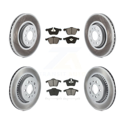 [Avant + Arrière] Kit de disque (revêtu) et plaquette (semi-métallique) de frein pour 2003-2014 Volvo XC90 avec 316mm Diameter Rotor KGS-100859