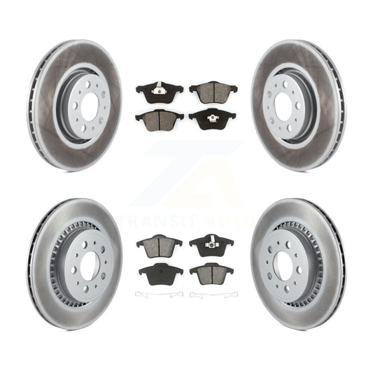 [Avant + Arrière] Kit de disque (revêtu) et plaquette (semi-métallique) de frein pour 2003-2014 Volvo XC90 avec 316mm Diameter Rotor KGS-100859