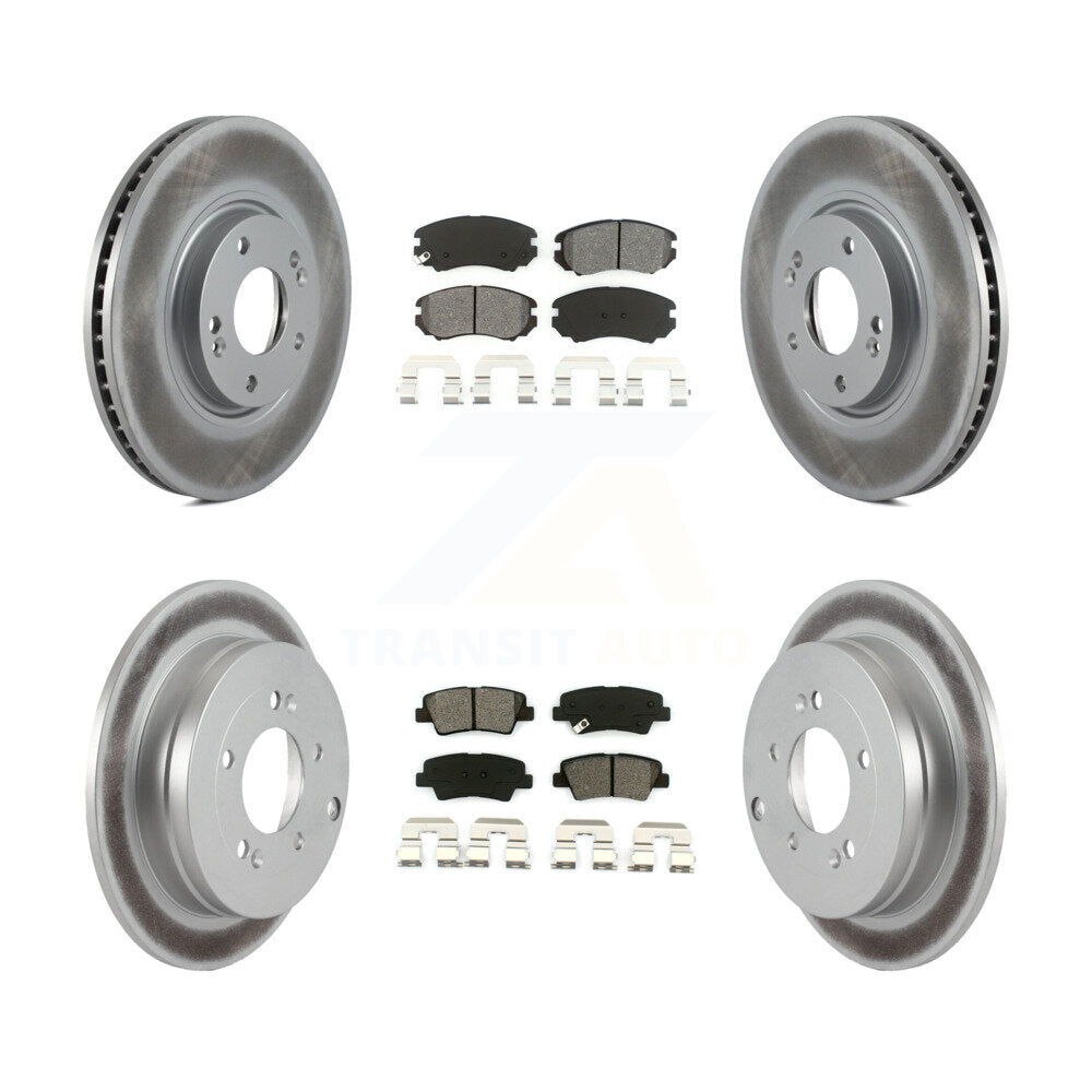 [Avant + Arrière] Kit de disque (revêtu) et plaquette (semi-métallique) de frein pour Kia Amanti Hyundai Azera KGS-100861