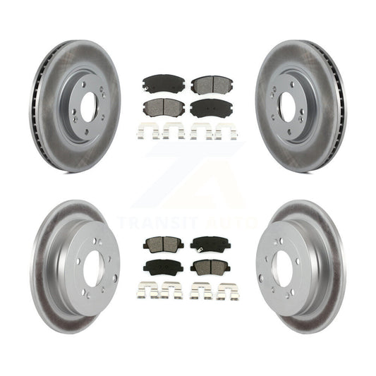 [Avant + Arrière] Kit de disque (revêtu) et plaquette (semi-métallique) de frein pour Kia Amanti Hyundai Azera KGS-100861