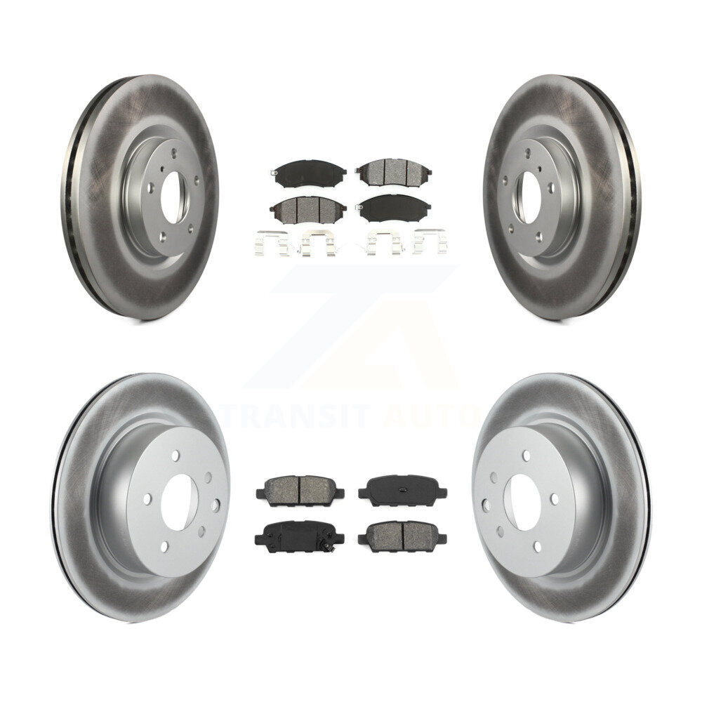 [Avant + Arrière] Kit de disque (revêtu) et plaquette (semi-métallique) de frein pour INFINITI G37 G35 M35 Nissan 350Z EX35 370Z G25 M45 Q40 QX50 EX37 KGS-100873
