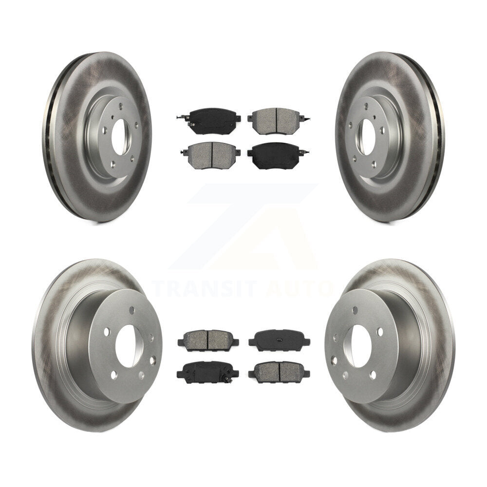 [Avant + Arrière] Kit de disque (revêtu) et plaquette (semi-métallique) de frein pour Nissan Altima Maxima KGS-100875