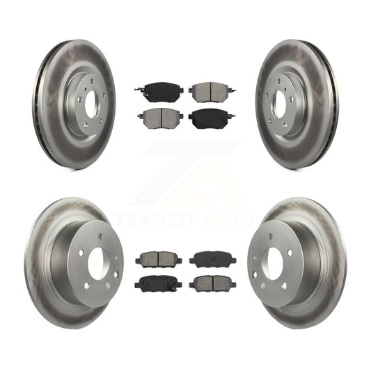 [Avant + Arrière] Kit de disque (revêtu) et plaquette (semi-métallique) de frein pour Nissan Altima Maxima KGS-100875