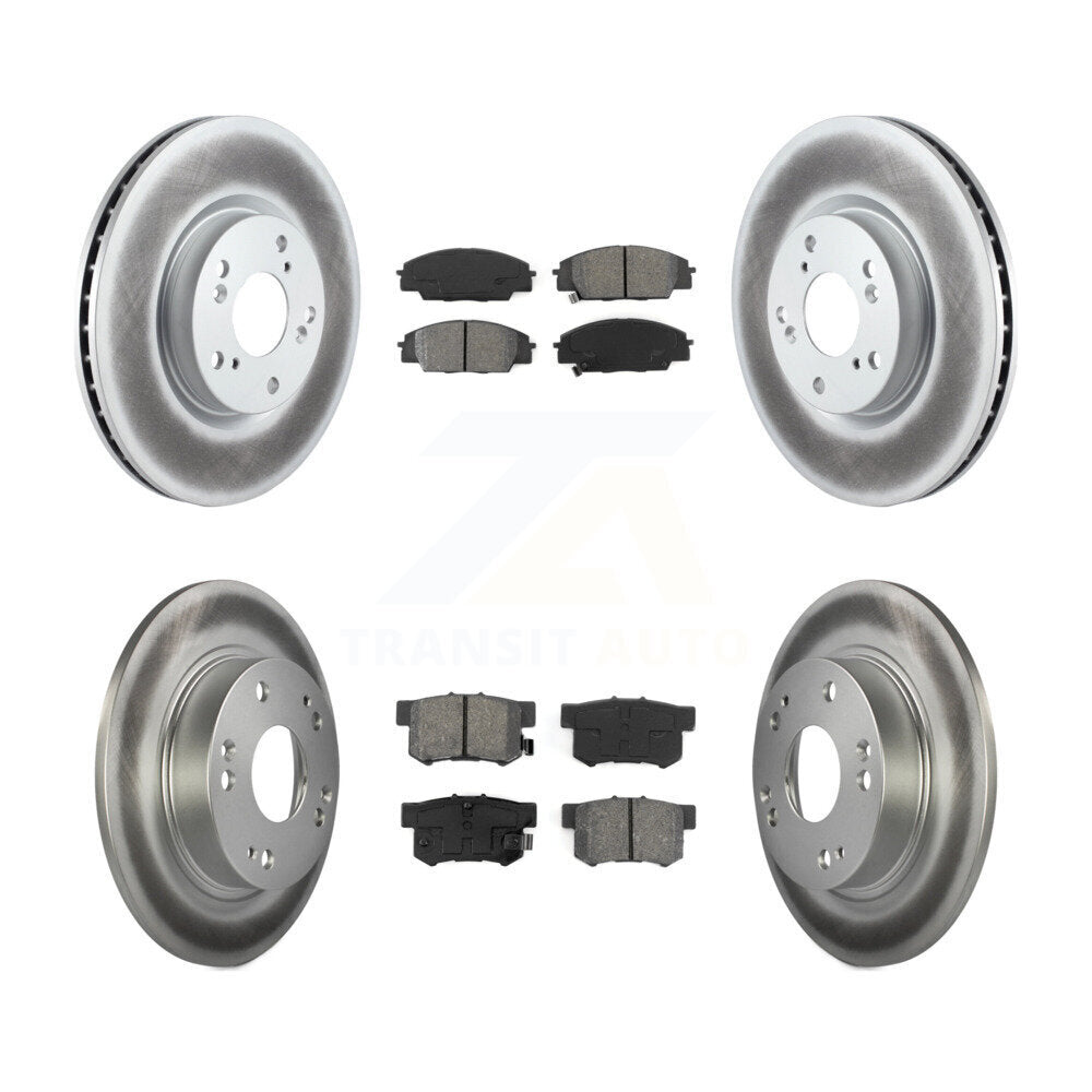 [Avant + Arrière] Kit de disque (revêtu) et plaquette (semi-métallique) de frein pour Honda Civic Acura CSX KGS-100877