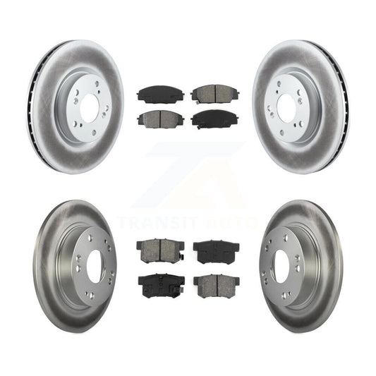[Avant + Arrière] Kit de disque (revêtu) et plaquette (semi-métallique) de frein pour Honda Civic Acura CSX KGS-100877