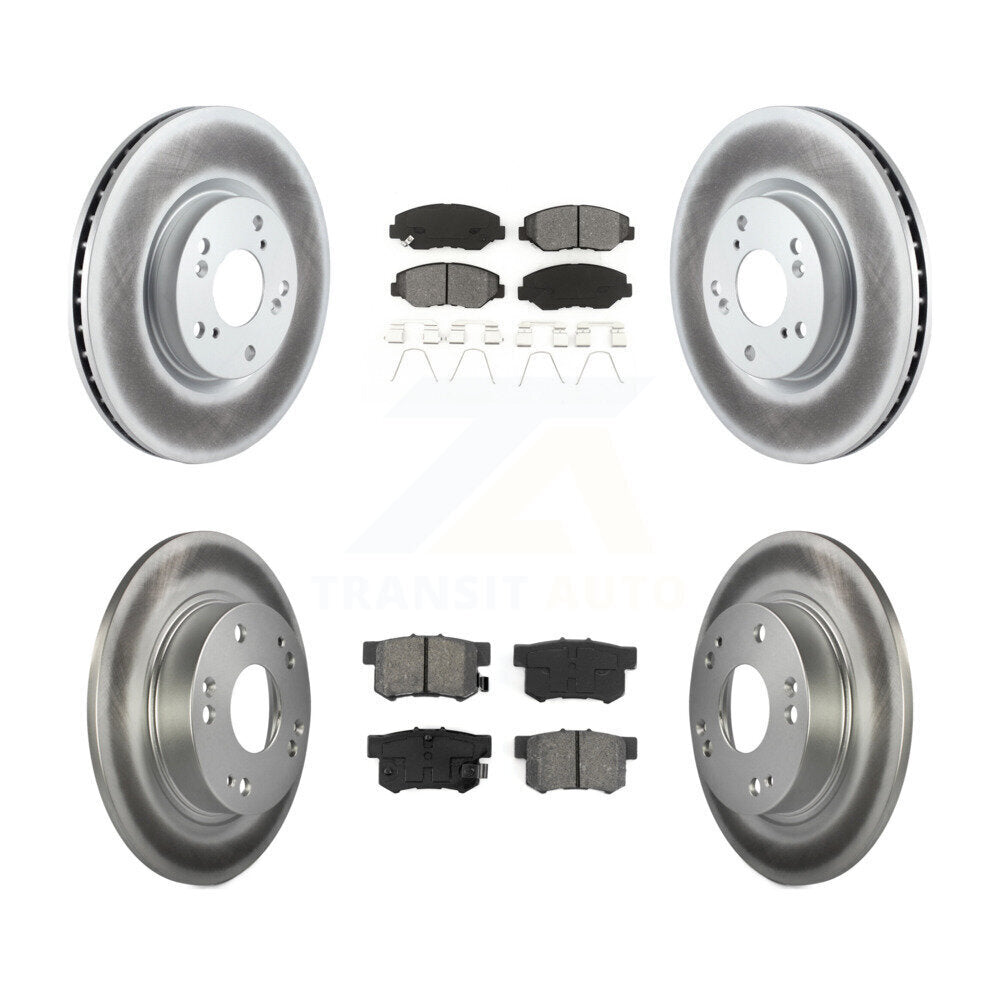 [Avant + Arrière] Kit de disque (revêtu) et plaquette (semi-métallique) de frein pour Honda Civic Acura ILX KGS-100879