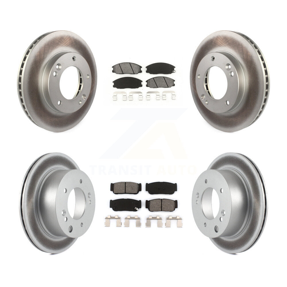 [Avant + Arrière] Kit de disque (revêtu) et plaquette (semi-métallique) de frein pour 2003-2006 Kia Sorento KGS-100882