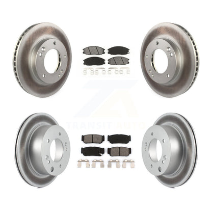 [Avant + Arrière] Kit de disque (revêtu) et plaquette (semi-métallique) de frein pour 2003-2006 Kia Sorento KGS-100882