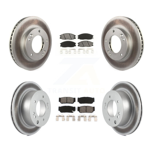 [Avant + Arrière] Kit de disque (revêtu) et plaquette (semi-métallique) de frein pour 2003-2006 Kia Sorento KGS-100882