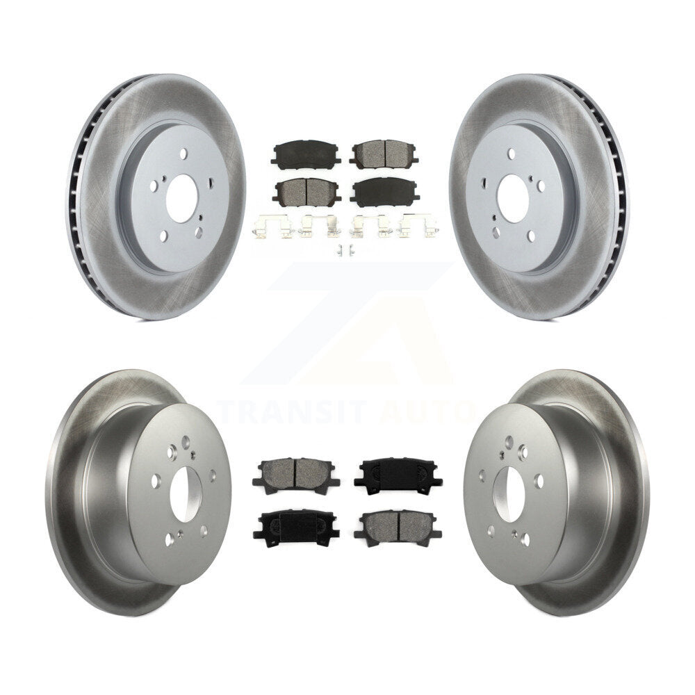 [Avant + Arrière] Kit de disque (revêtu) et plaquette (semi-métallique) de frein pour Lexus Toyota Highlander RX350 RX330 RX400h KGS-100886