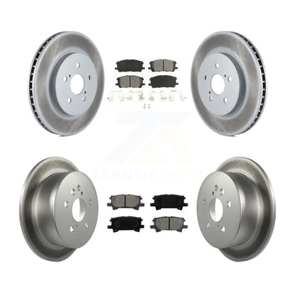 [Avant + Arrière] Kit de disque (revêtu) et plaquette (semi-métallique) de frein pour Lexus Toyota Highlander RX350 RX330 RX400h KGS-100886