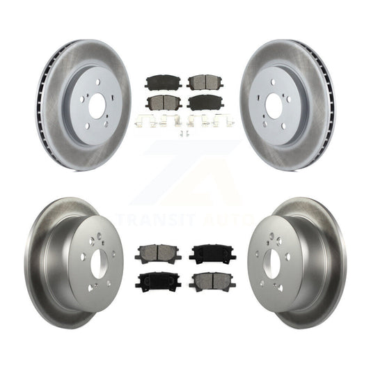 [Avant + Arrière] Kit de disque (revêtu) et plaquette (semi-métallique) de frein pour Lexus Toyota Highlander RX350 RX330 RX400h KGS-100886