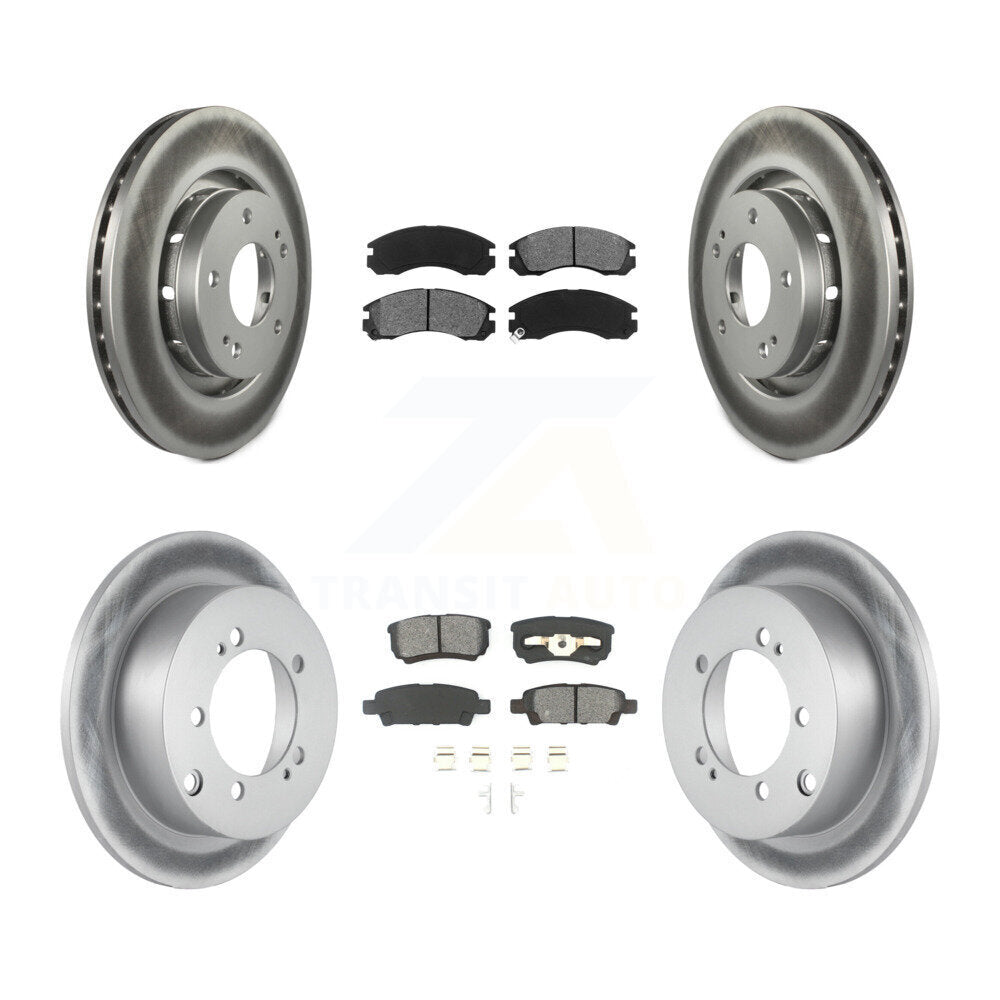 [Avant + Arrière] Kit de disque (revêtu) et plaquette (semi-métallique) de frein pour 2005-2006 Mitsubishi Outlander KGS-100887