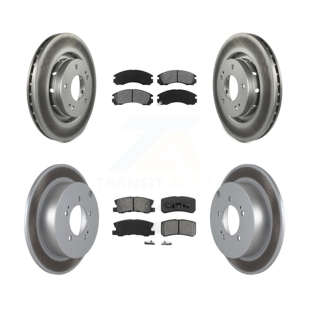 [Avant + Arrière] Kit de disque (revêtu) et plaquette (semi-métallique) de frein pour 2009 Mitsubishi Lancer Ralliart To 03 09 KGS-100888