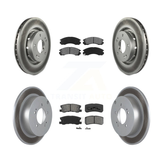 [Avant + Arrière] Kit de disque (revêtu) et plaquette (semi-métallique) de frein pour 2009 Mitsubishi Lancer Ralliart To 03 09 KGS-100888
