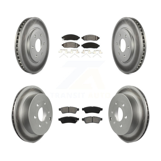 [Avant + Arrière] Kit de disque (revêtu) et plaquette (semi-métallique) de frein pour Nissan Frontier Suzuki Equator 2.5L KGS-100894