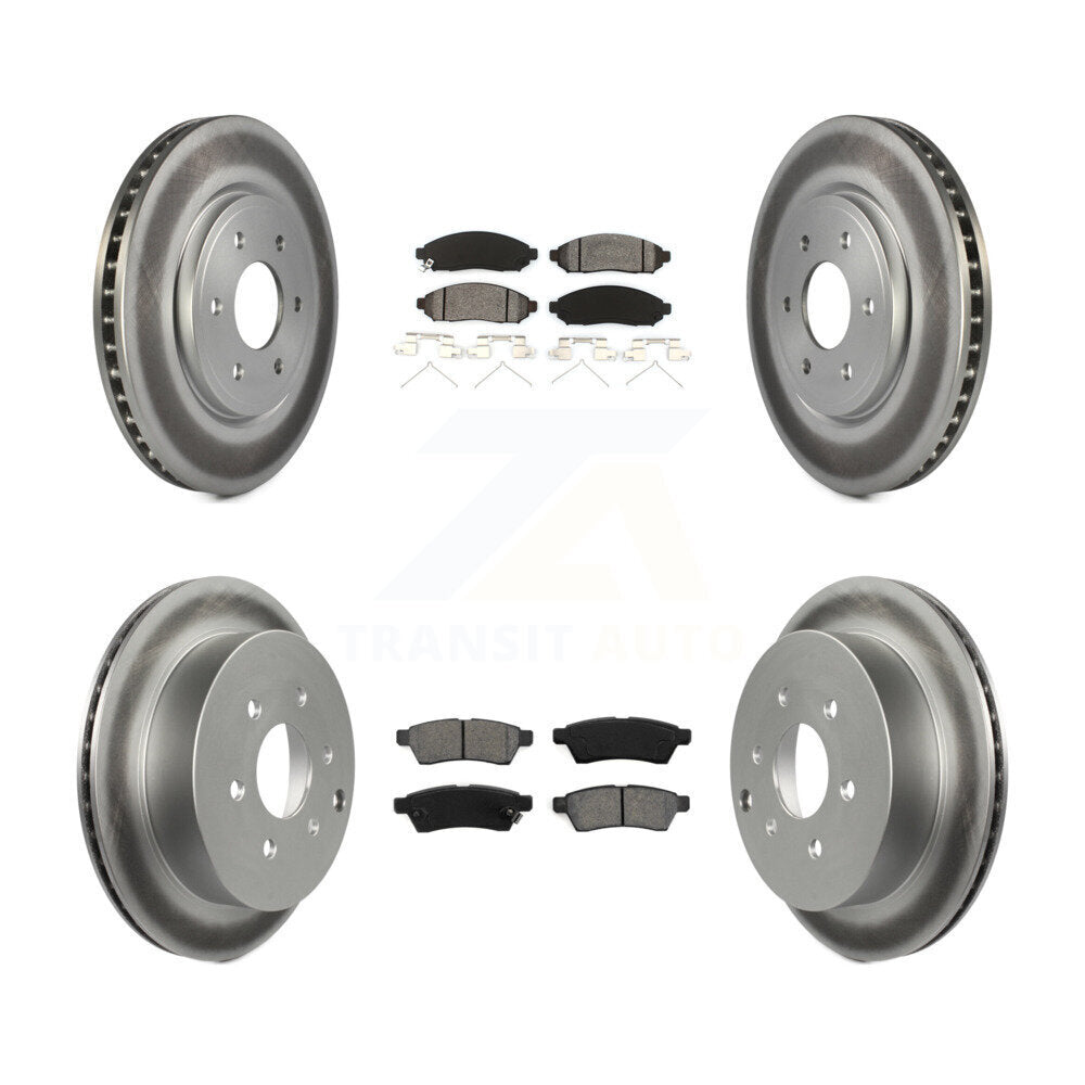 [Avant + Arrière] Kit de disque (revêtu) et plaquette (semi-métallique) de frein pour Nissan Frontier Xterra Suzuki Equator KGS-100896