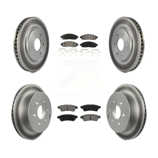 [Avant + Arrière] Kit de disque (revêtu) et plaquette (semi-métallique) de frein pour Nissan Frontier Xterra Suzuki Equator KGS-100896