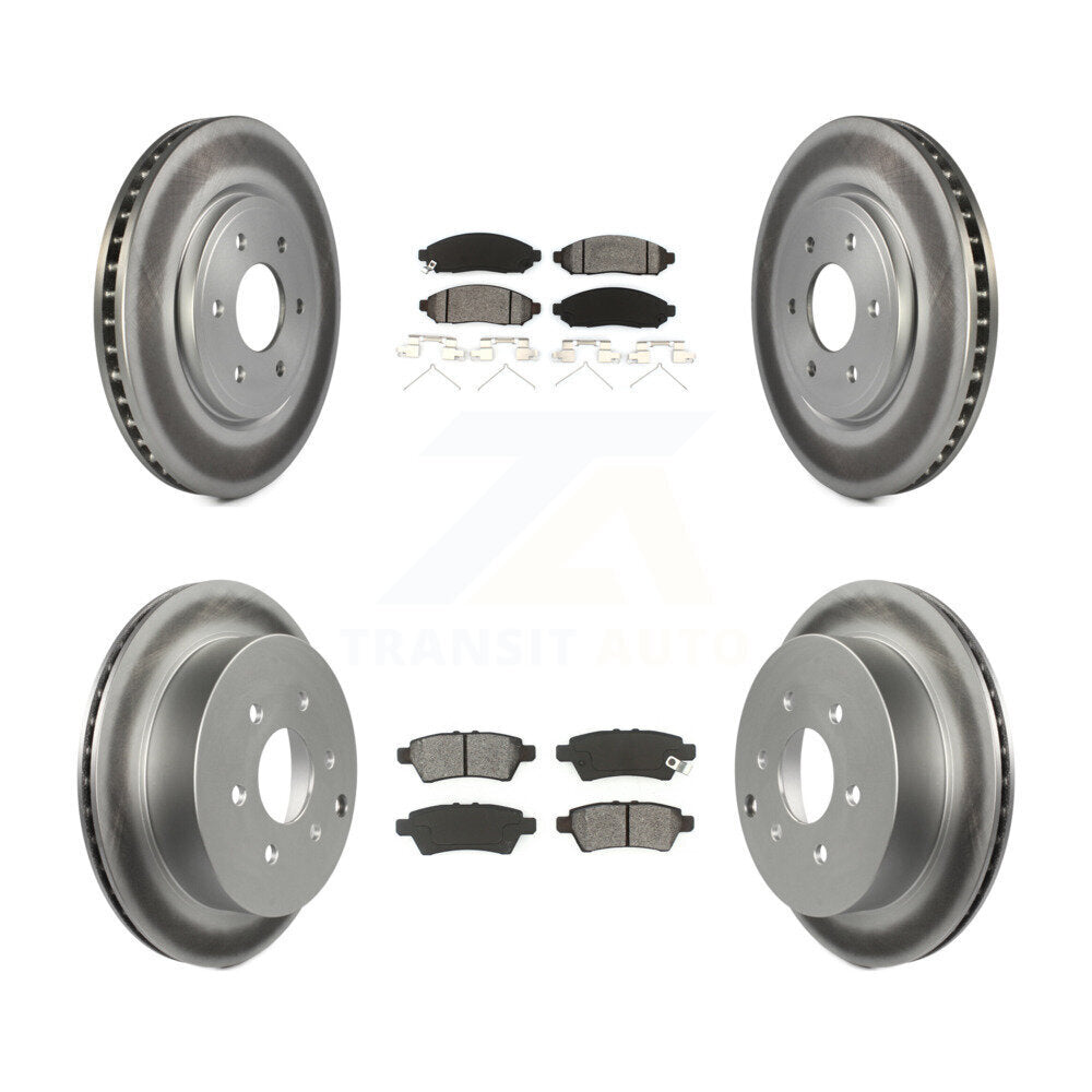 [Avant + Arrière] Kit de disque (revêtu) et plaquette (semi-métallique) de frein pour 2006-2007 Nissan Xterra KGS-100897