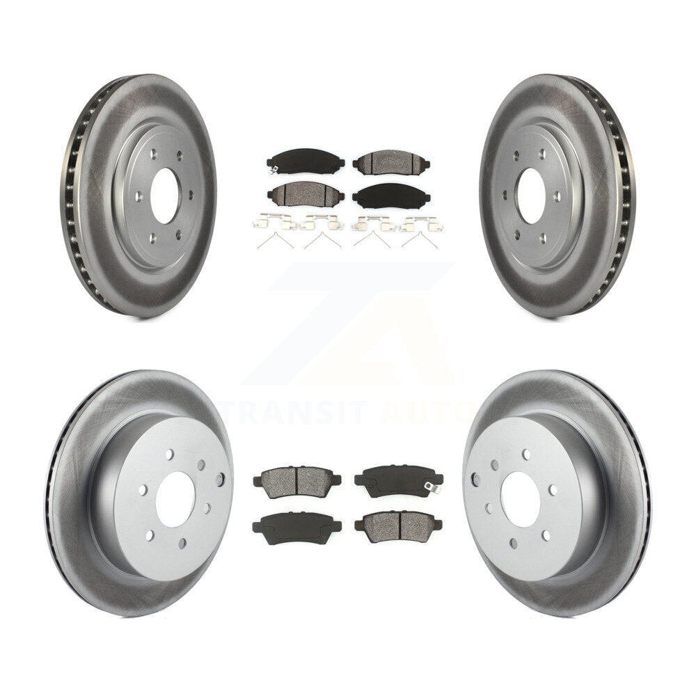 [Avant + Arrière] Kit de disque (revêtu) et plaquette (semi-métallique) de frein pour Nissan Pathfinder KGS-100898
