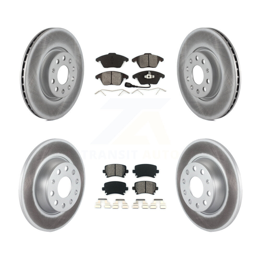 [Avant + Arrière] Kit de disque (revêtu) et plaquette (semi-métallique) de frein pour Volkswagen Passat GTI Eos Audi A3 Quattro Golf KGS-100902