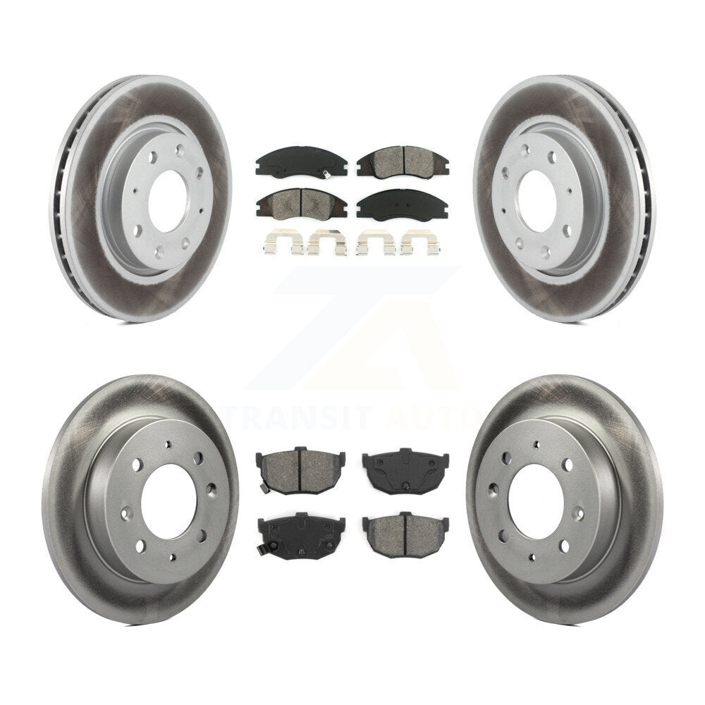 [Avant + Arrière] Kit de disque (revêtu) et plaquette (semi-métallique) de frein pour Kia Spectra Spectra5 KGS-100909