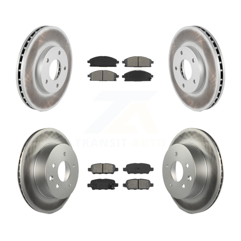 [Avant + Arrière] Kit de disque (revêtu) et plaquette (semi-métallique) de frein pour 2005-2006 Nissan X-Trail KGS-100910