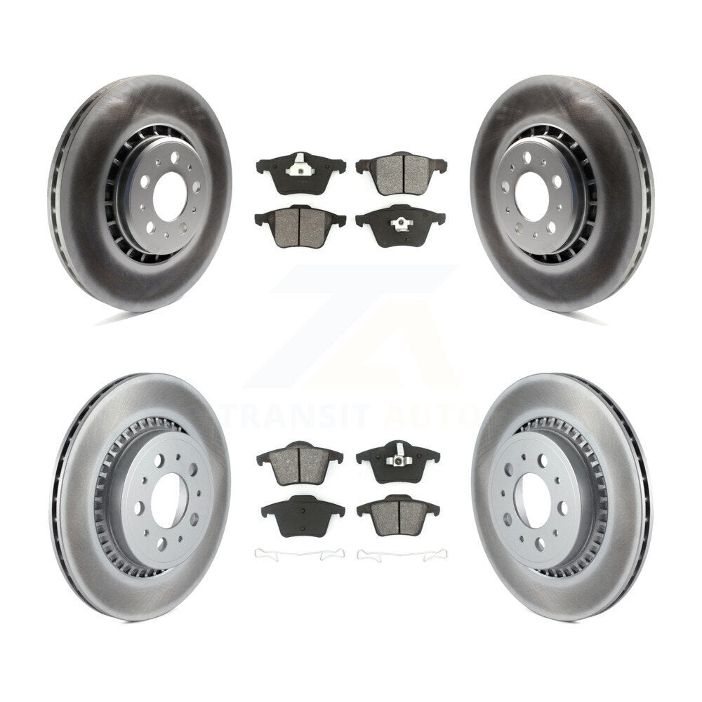 [Avant + Arrière] Kit de disque (revêtu) et plaquette (semi-métallique) de frein pour 2003-2014 Volvo XC90 avec 336mm Diameter Rotor KGS-100914
