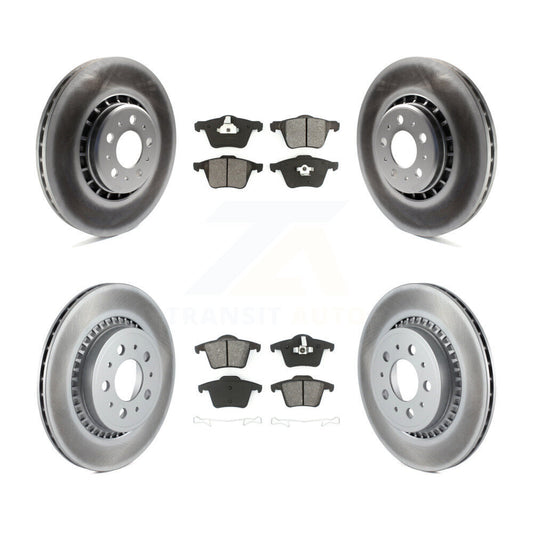 [Avant + Arrière] Kit de disque (revêtu) et plaquette (semi-métallique) de frein pour 2003-2014 Volvo XC90 avec 336mm Diameter Rotor KGS-100914