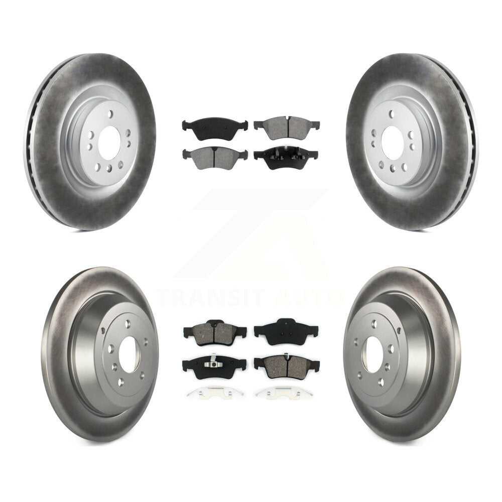 [Avant + Arrière] Kit de disque (revêtu) et plaquette (semi-métallique) de frein pour 2007-2009 Mercedes-Benz ML320 avec 350mm Diameter Rotor KGS-100917