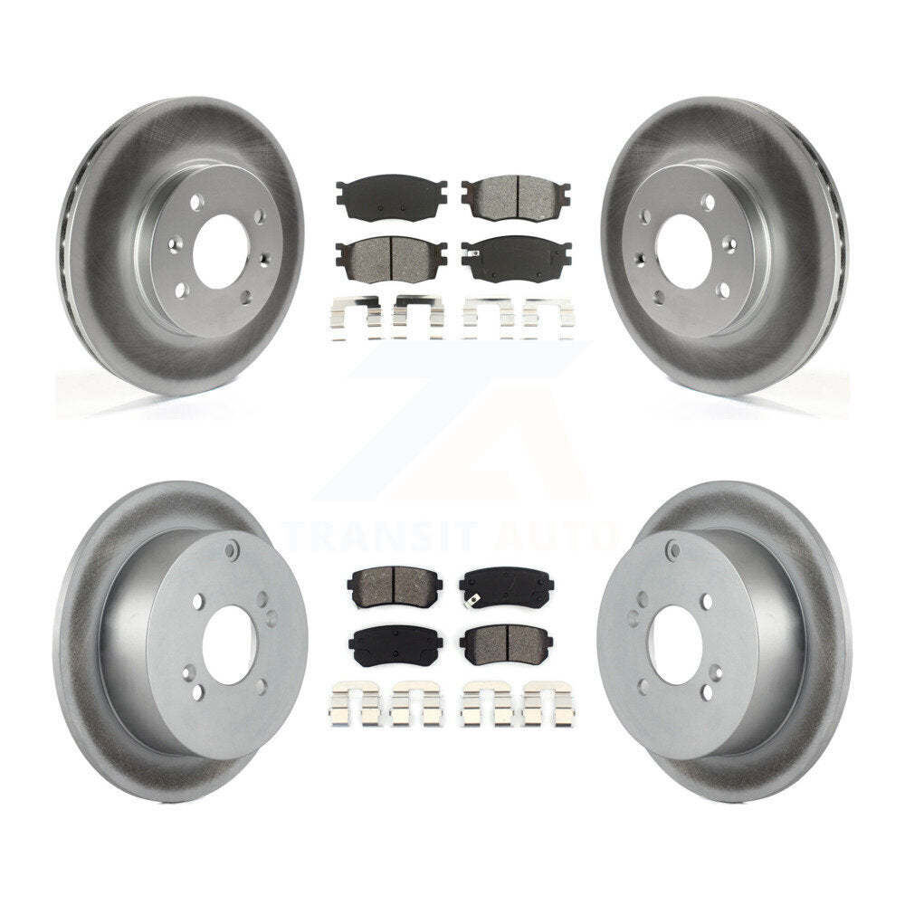 [Avant + Arrière] Kit de disque (revêtu) et plaquette (semi-métallique) de frein pour Hyundai Accent Kia Rio Rio5 KGS-100920
