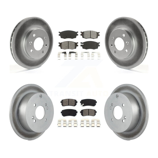 [Avant + Arrière] Kit de disque (revêtu) et plaquette (semi-métallique) de frein pour Hyundai Accent Kia Rio Rio5 KGS-100920