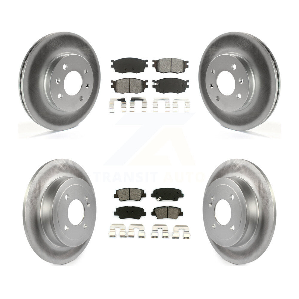 [Avant + Arrière] Kit de disque (revêtu) et plaquette (semi-métallique) de frein pour 2011 Hyundai Accent KGS-100921