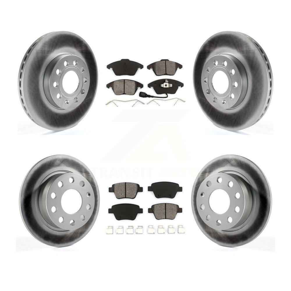 [Avant + Arrière] Kit de disque (revêtu) et plaquette (semi-métallique) de frein pour 2013 Volkswagen Beetle 2.5L avec 253mm Diameter Rotor KGS-100926