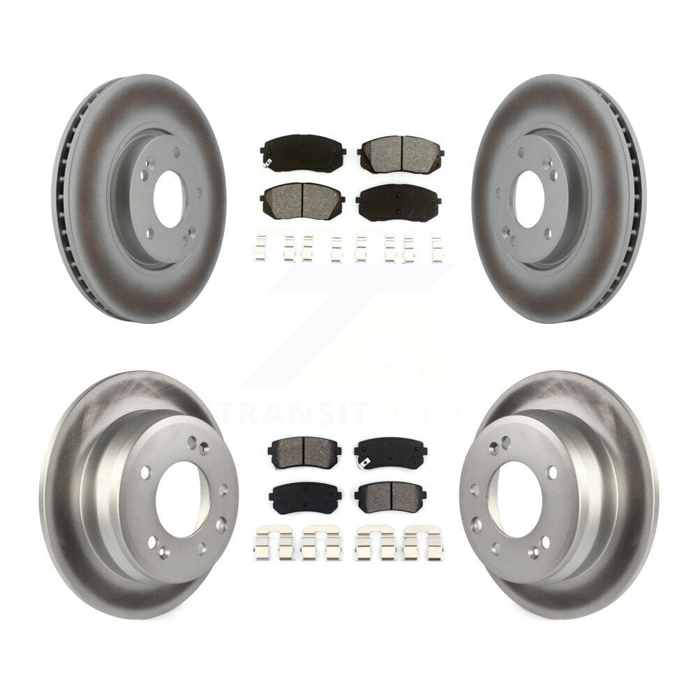 [Avant + Arrière] Kit de disque (revêtu) et plaquette (semi-métallique) de frein pour Kia Sportage Hyundai Tucson KGS-100929