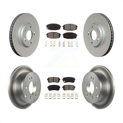 [Avant + Arrière] Kit de disque (revêtu) et plaquette (semi-métallique) de frein pour Kia Forte Koup Forte5 KGS-100930 par Transit Auto