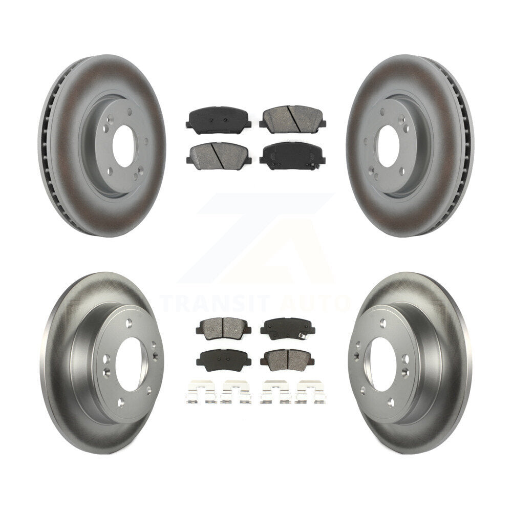 [Avant + Arrière] Kit de disque (revêtu) et plaquette (semi-métallique) de frein pour Hyundai Veloster Kia Forte Koup KGS-100931