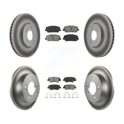 [Avant + Arrière] Kit de disque (revêtu) et plaquette (semi-métallique) de frein pour Hyundai Veloster Kia Forte Koup KGS-100931