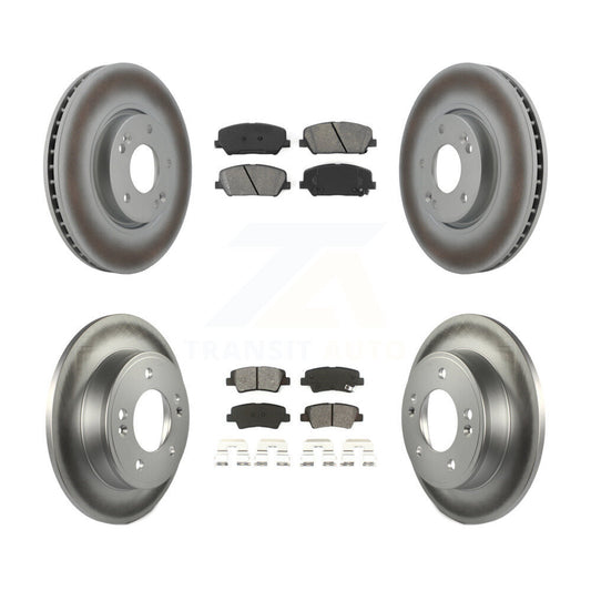 [Avant + Arrière] Kit de disque (revêtu) et plaquette (semi-métallique) de frein pour Hyundai Veloster Kia Forte Koup KGS-100931