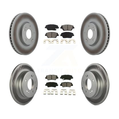[Avant + Arrière] Kit de disque (revêtu) et plaquette (semi-métallique) de frein pour Hyundai Sonata Kia Optima KGS-100932