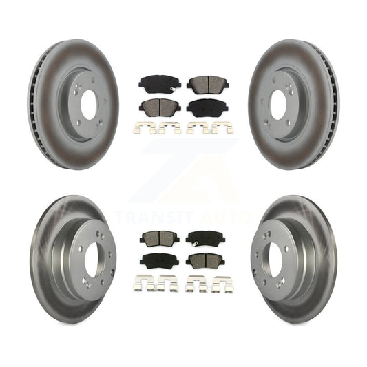 [Avant + Arrière] Kit de disque (revêtu) et plaquette (semi-métallique) de frein pour Hyundai Sonata Kia Optima KGS-100932