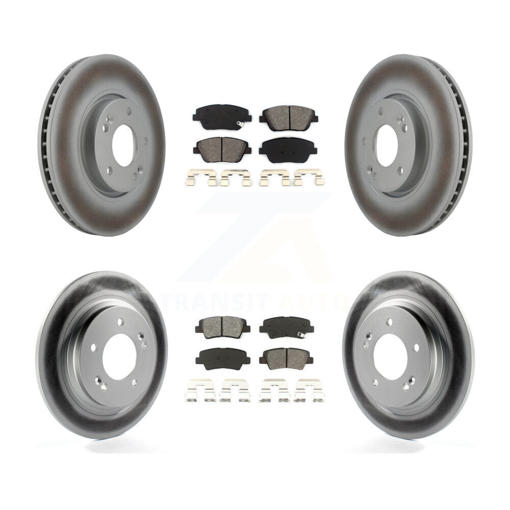 [Avant + Arrière] Kit de disque (revêtu) et plaquette (semi-métallique) de frein pour Kia Optima avec Electric Parking KGS-100933